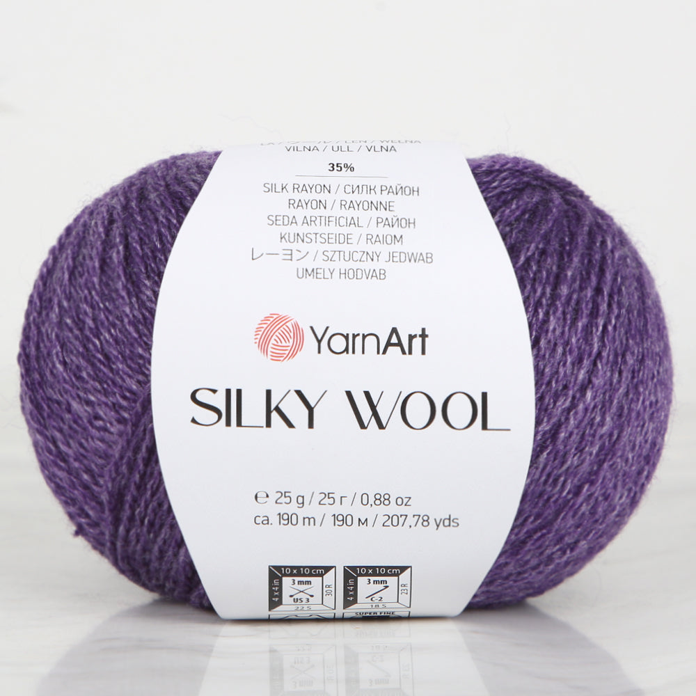 YarnArt SILKY WOOL Mor El Örgü İpi - 334